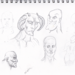 28/09/2013 - Various "Anatomy for Fantasy Artists by Glenn Fabry" attempts